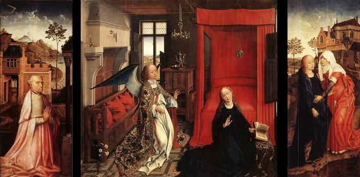 WEYDEN, Rogier van der Annunciation Triptych china oil painting image